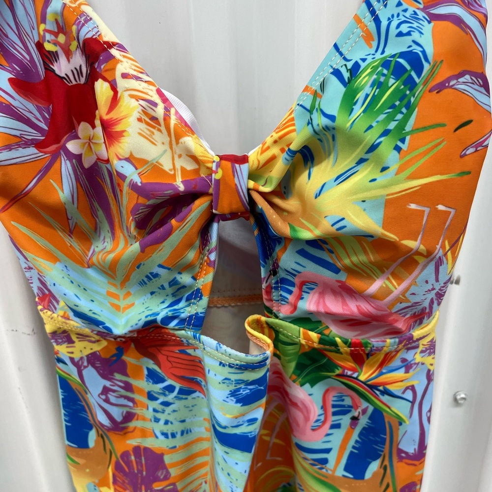 Tropical Print Women’s Shorts Swimsuit Size 0XL